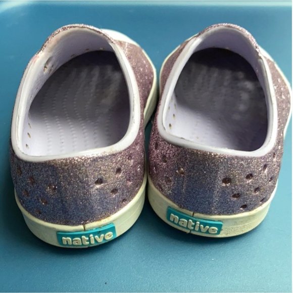 NATIVE *Rare* Jefferson Kid's Purple Glitter Jefferson Sneakers C5 - Picture 4 of 5